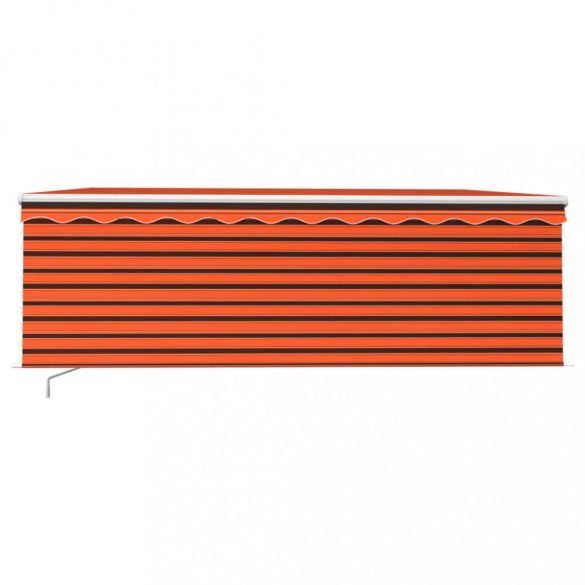 narancs és barna kézzel kihúzható napellenző redőnnyel 4 x 3 m