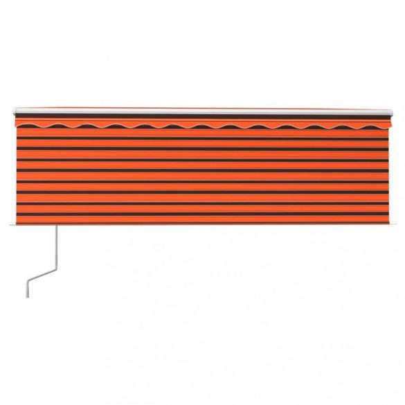 narancssárga-barna kézzel kihúzható napellenző redőnnyel 4x3 m