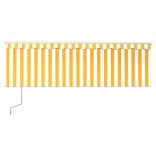 sárga-fehér redőnyös, LED-es, szélérzékelős napellenző 4x3 m