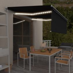   antracitszürke redőnyös, LED-es, szélérzékelős napellenző 4x3 m