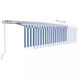 kék és fehér automata napellenző redőnnyel 4,5 x 3 m
