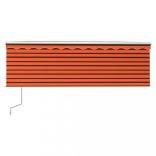 narancs-barna redőnyös, LED-es, szélérzékelős napellenző 4,5x3m