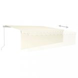 krémszínű kézzel kihúzható napellenző redőnnyel 5 x 3 m