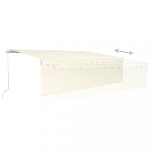 krémszínű kézzel kihúzható napellenző redőnnyel 5 x 3 m