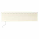 krémszínű szélérzékelős, LED-es napellenző redőnnyel 5x2,5 m