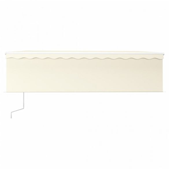 krémszínű szélérzékelős, LED-es napellenző redőnnyel 5x2,5 m