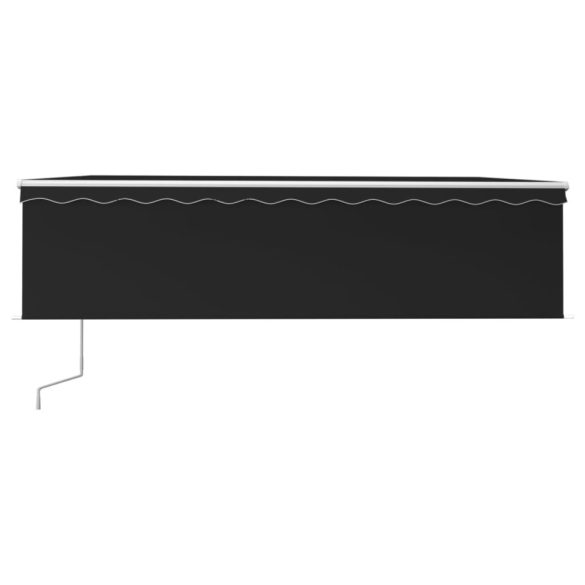 antracitszürke redőnyös, LED-es, szélérzékelős napellenző 5x3 m