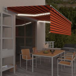   narancs-barna redőnyös, LED-es, szélérzékelős napellenző 5x3 m