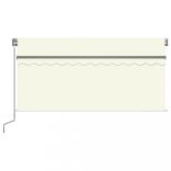 krémszínű LED-es kézzel kihúzható napellenző redőnnyel 3x2,5 m