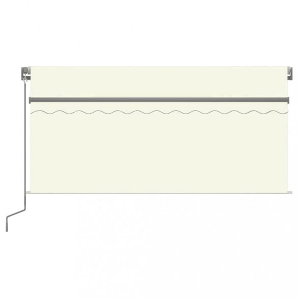 krémszínű LED-es kézzel kihúzható napellenző redőnnyel 3x2,5 m