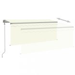 krémszínű szélérzékelős, LED-es napellenző redőnnyel 3 x 2,5 m