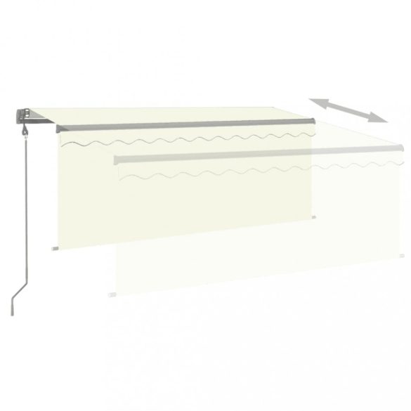 krémszínű szélérzékelős, LED-es napellenző redőnnyel 3 x 2,5 m