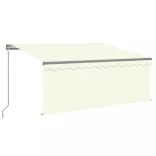 krémszínű kézzel kihúzható napellenző redőnnyel 3 x 2,5 m