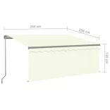 krémszínű kézzel kihúzható napellenző redőnnyel 3 x 2,5 m