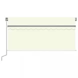 krémszínű kézzel kihúzható LED-es napellenző redőnnyel 3x2,5 m