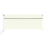 krémszínű LED-es kézzel kihúzható napellenző redőnnyel 4 x 3 m