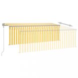 sárga-fehér automata kihúzható napellenző redőnnyel 4 x 3 m