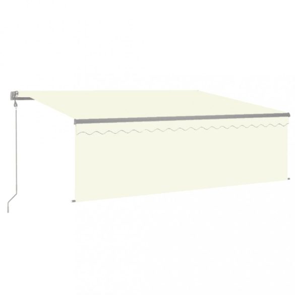 krémszínű szélérzékelős, LED-es napellenző redőnnyel 4x3 m