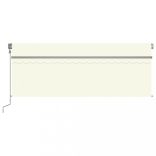 krémszínű szélérzékelős, LED-es napellenző redőnnyel 4x3 m