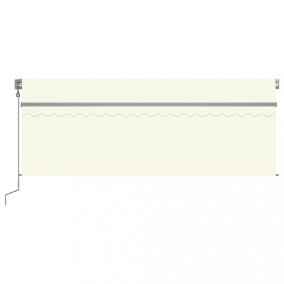 krémszínű szélérzékelős, LED-es napellenző redőnnyel 4x3 m