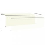 krémszínű szélérzékelős, LED-es napellenző redőnnyel 4x3 m