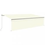 krémszínű kézzel kihúzható napellenző redőnnyel 5 x 3 m