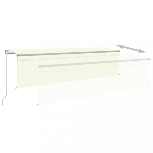 krémszínű kézzel kihúzható napellenző redőnnyel 5 x 3 m