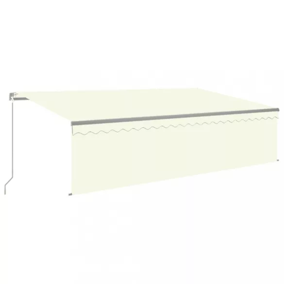 krémszínű kézzel kihúzható LED-es napellenző redőnnyel 5 x 3 m