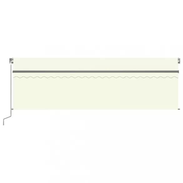 krémszínű kézzel kihúzható LED-es napellenző redőnnyel 5 x 3 m