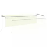 krémszínű kézzel kihúzható LED-es napellenző redőnnyel 5 x 3 m