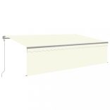 krémszínű szélérzékelős, LED-es napellenző redőnnyel 5x2,5 m