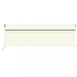 krémszínű szélérzékelős, LED-es napellenző redőnnyel 5x2,5 m