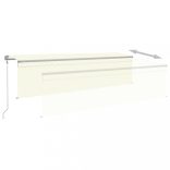 krémszínű szélérzékelős, LED-es napellenző redőnnyel 5x2,5 m