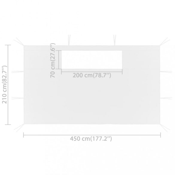 2 db fehér ablakos pavilonfal