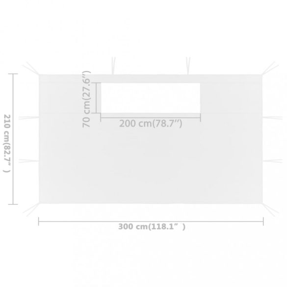 2 db fehér ablakos pavilonfal