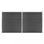 fekete WPC kerítéspanelszett 353 x 186 cm