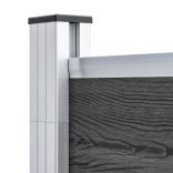 fekete WPC kerítéspanelszett 353 x 186 cm