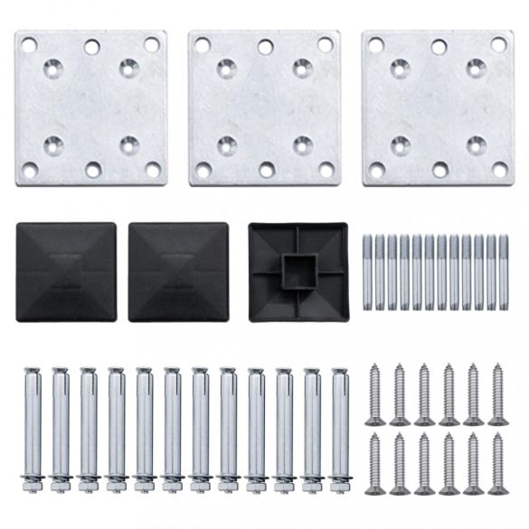 fekete WPC kerítéspanelszett 353 x 186 cm