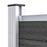 fekete WPC kerítéspanelszett 526 x 186 cm