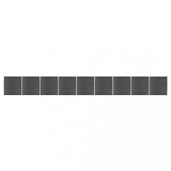 fekete WPC kerítéspanelszett 1564 x 186 cm