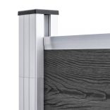 fekete WPC kerítéspanelszett 1657 x (105-186) cm