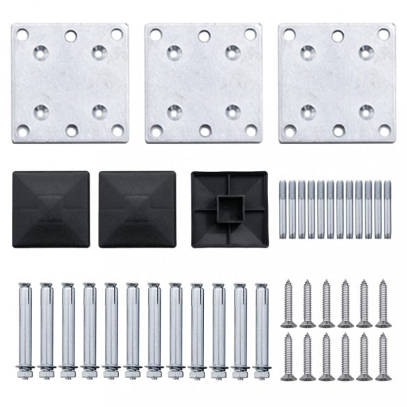 fekete WPC kerítéspanelszett 353 x 105 cm