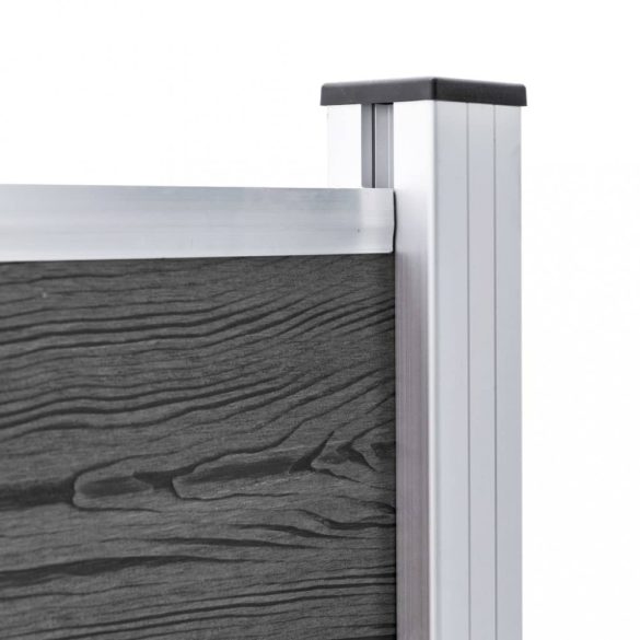 fekete WPC kerítéspanelszett 526 x 105 cm