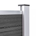 fekete WPC kerítéspanelszett 699 x 105 cm