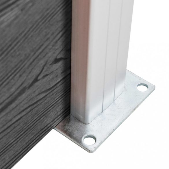 fekete WPC kerítéspanelszett 699 x 105 cm