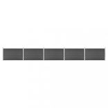 fekete WPC kerítéspanelszett 872 x 105 cm