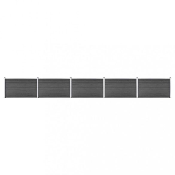 fekete WPC kerítéspanelszett 872 x 105 cm