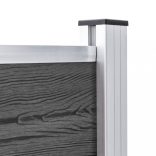 fekete WPC kerítéspanelszett 872 x 105 cm