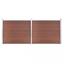 barna WPC kerítéspanelszett 353 x 146 cm