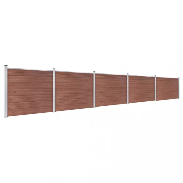 barna WPC kerítéspanelszett 872 x 146 cm
